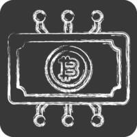 Icon Digital Currency. related to Cryptography symbol. chalk Style. simple design illustration vector