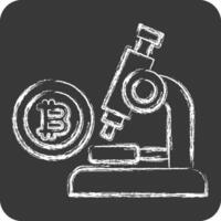 Icon Bitcoin Research. related to Cryptography symbol. chalk Style. simple design illustration vector