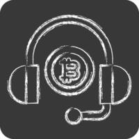 Icon Bitcoin Support. related to Cryptography symbol. chalk Style. simple design illustration vector