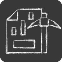 Icon Mining Chart. related to Cryptography symbol. chalk Style. simple design illustration vector