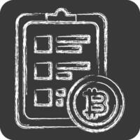 Icon Crypto Report. related to Cryptography symbol. chalk Style. simple design illustration vector
