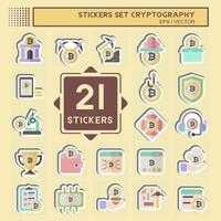 Sticker Set Cryptography. related to Bitcoin symbol. simple design illustration vector