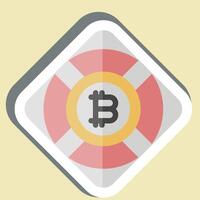 Sticker Bitcoin Safety. related to Cryptography symbol. simple design illustration vector
