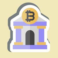 Sticker Bitcoin Bank. related to Cryptography symbol. simple design illustration vector