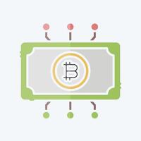 Icon Digital Currency. related to Cryptography symbol. doodle style. simple design illustration vector