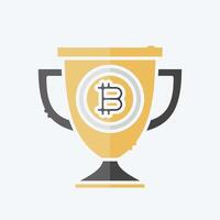 Icon Bitcoin Trophy. related to Cryptography symbol. doodle style. simple design illustration vector