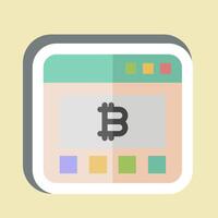 Sticker Bitcoin Website. related to Cryptography symbol. simple design illustration vector