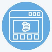 Icon Bitcoin Website. related to Cryptography symbol. blue eyes style. simple design illustration vector