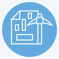 Icon Mining Chart. related to Cryptography symbol. blue eyes style. simple design illustration vector