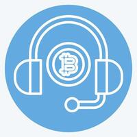 Icon Bitcoin Support. related to Cryptography symbol. blue eyes style. simple design illustration vector
