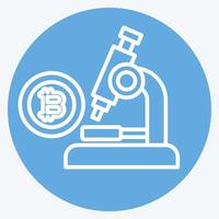 Icon Bitcoin Research. related to Cryptography symbol. blue eyes style. simple design illustration vector