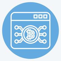 Icon Bitcoin Web. related to Cryptography symbol. blue eyes style. simple design illustration vector