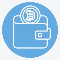Icon Bitcoin Wallet. related to Cryptography symbol. blue eyes style. simple design illustration vector