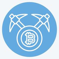 Icon Bitcoin mining Axe. related to Cryptography symbol. blue eyes style. simple design illustration vector