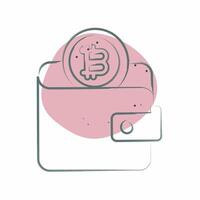 Icon Bitcoin Wallet. related to Cryptography symbol. Color Spot Style. simple design illustration vector
