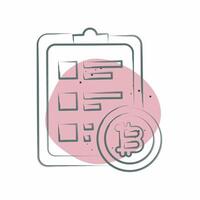 Icon Crypto Report. related to Cryptography symbol. Color Spot Style. simple design illustration vector