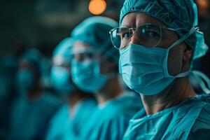 A surgical team in the operating room, united by a shared focus and dedication to patient care photo
