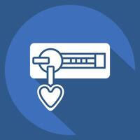 Icon Zipper. related to Sewing symbol. long shadow style. simple design illustration vector