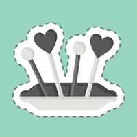 Sticker line cut Pin. related to Sewing symbol. simple design illustration vector