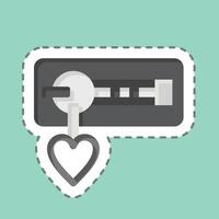 Sticker line cut Zipper. related to Sewing symbol. simple design illustration vector