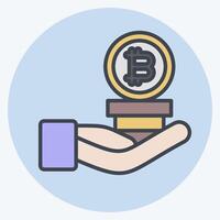 Icon Invesment. related to Cryptography symbol. color mate style. simple design illustration vector