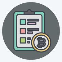 Icon Crypto Report. related to Cryptography symbol. color mate style. simple design illustration vector