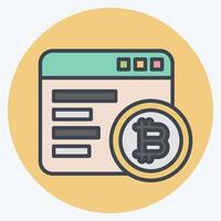 Icon Mining Software. related to Cryptography symbol. color mate style. simple design illustration vector