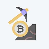 Icon Bitcoin Mining. related to Cryptography symbol. flat style. simple design illustration vector