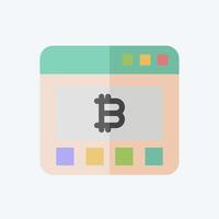 Icon Bitcoin Website. related to Cryptography symbol. flat style. simple design illustration vector