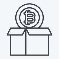 Icon Bitcoin Parcel. related to Cryptography symbol. line style. simple design illustration vector