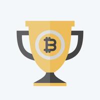 Icon Bitcoin Trophy. related to Cryptography symbol. flat style. simple design illustration vector