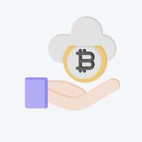 Icon Cloud Money. related to Cryptography symbol. flat style. simple design illustration vector