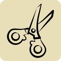 Icon Scissors. related to Sewing symbol. hand drawn style. simple design illustration vector