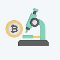 Icon Bitcoin Research. related to Cryptography symbol. flat style. simple design illustration vector