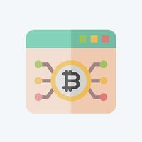 Icon Bitcoin Web. related to Cryptography symbol. flat style. simple design illustration vector