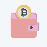 Icon Bitcoin Wallet. related to Cryptography symbol. flat style. simple design illustration vector