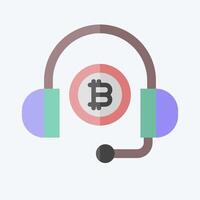 Icon Bitcoin Support. related to Cryptography symbol. flat style. simple design illustration vector
