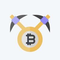 Icon Bitcoin mining Axe. related to Cryptography symbol. flat style. simple design illustration vector