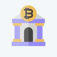 Icon Bitcoin Bank. related to Cryptography symbol. flat style. simple design illustration vector