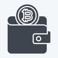 Icon Bitcoin Wallet. related to Cryptography symbol. glyph style. simple design illustration vector
