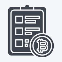 Icon Crypto Report. related to Cryptography symbol. glyph style. simple design illustration vector