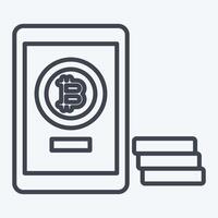 Icon Bitcoin Payment. related to Cryptography symbol. line style. simple design illustration vector