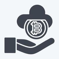 Icon Cloud Money. related to Cryptography symbol. glyph style. simple design illustration vector