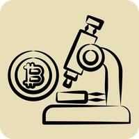 Icon Bitcoin Research. related to Cryptography symbol. hand drawn style. simple design illustration vector