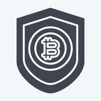 Icon Bitcoin Protection. related to Cryptography symbol. glyph style. simple design illustration vector