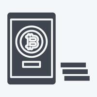 Icon Bitcoin Payment. related to Cryptography symbol. glyph style. simple design illustration vector