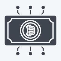 Icon Digital Currency. related to Cryptography symbol. glyph style. simple design illustration vector