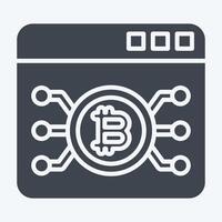 Icon Bitcoin Web. related to Cryptography symbol. glyph style. simple design illustration vector