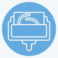 Icon Rolling Pattern On Fabric. related to Sewing symbol. blue eyes style. simple design illustration vector