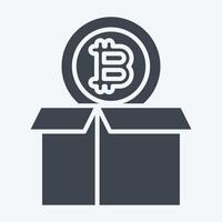 Icon Bitcoin Parcel. related to Cryptography symbol. glyph style. simple design illustration vector